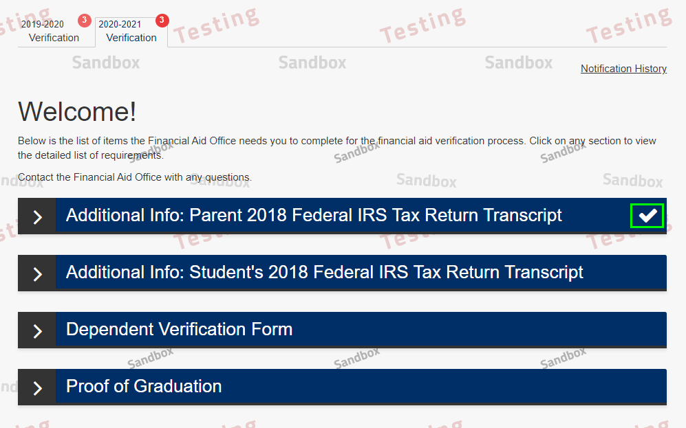 example of student account