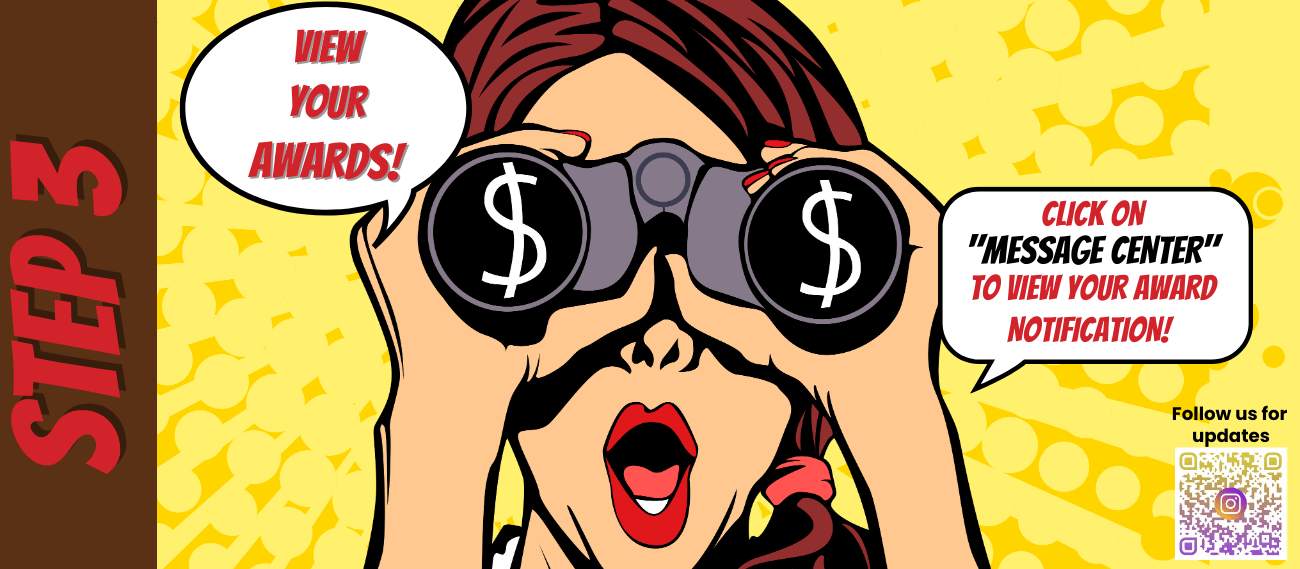 Step 3 - View your awards! Click on "Message Center" to view  your award notice.