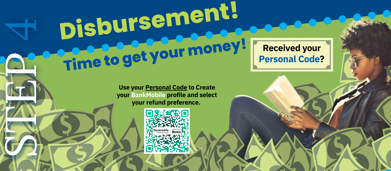 Step 4 - Disbursement! Time to get your money! Use your personal code.